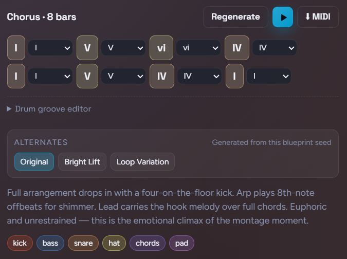 Chord audition and pad playback tools